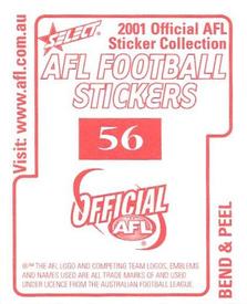 2001 Select AFL Stickers #56 Ryan Houlihan Back